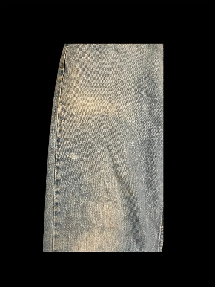 男式漆面溅蓝色牛仔裤 — 第 3/4 张图片