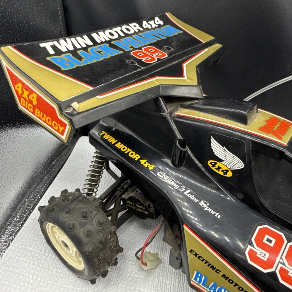 Radio Shack Black Phantom Twin Motor Vintage RC Car Nikko Made in Japan UNTESTED - Image 4 of 4