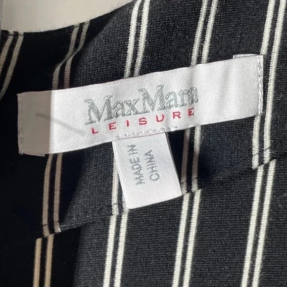 Max Mara Dress Womens Medium black stripe Vada midi designer casual leisure - Image 4 of 4