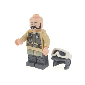 1x Lego Minifigure Star Wars Rebel Trooper Beige Beard Helmet Goggles 75164 sw0803