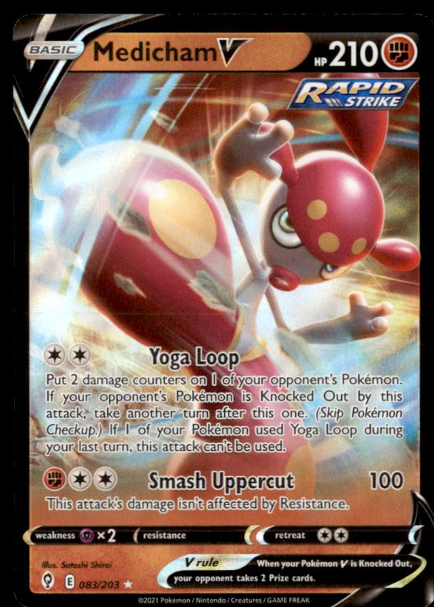 Pokemon Medicham V Evolving Skies 83/203 Full Foil