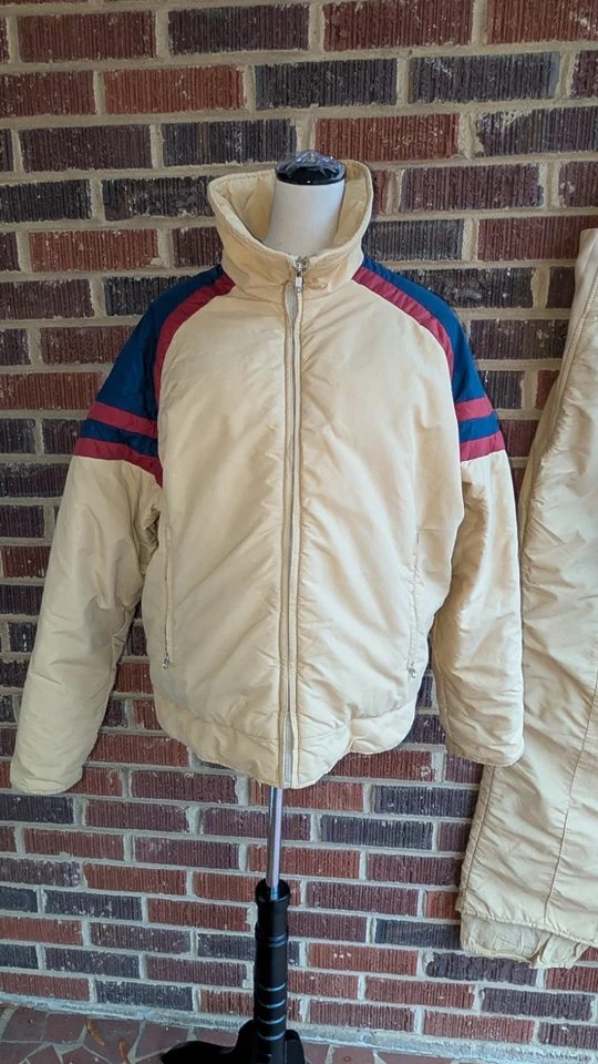 Abrigo y babero vintage Gerry esquí snowboard-hombre/unisex-caqui beige-talla L Foto 2 de 4