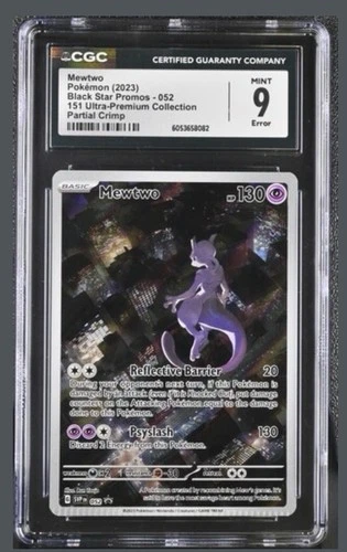 Pokemon Card Mewtwo SVP 052 151 UPC Promo PARTIAL CRIMP ERROR CGC 9