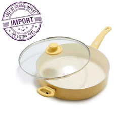 GreenLife Soft Grip Healthy Ceramic Nonstick 5Qt Saute Pan w/ Lid - Yellow