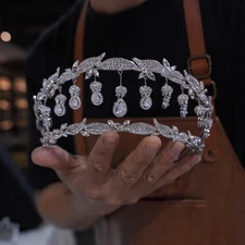 Princess Tassels Brides Tiaras Crowns Crystal Wedding Hair Accessory Headpieces