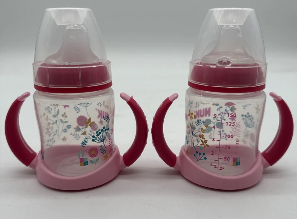 NUK Learner Cup 5oz 2-Pack Flowers – BPA Free Spill Proof Sippy Cup - Image 2 of 4