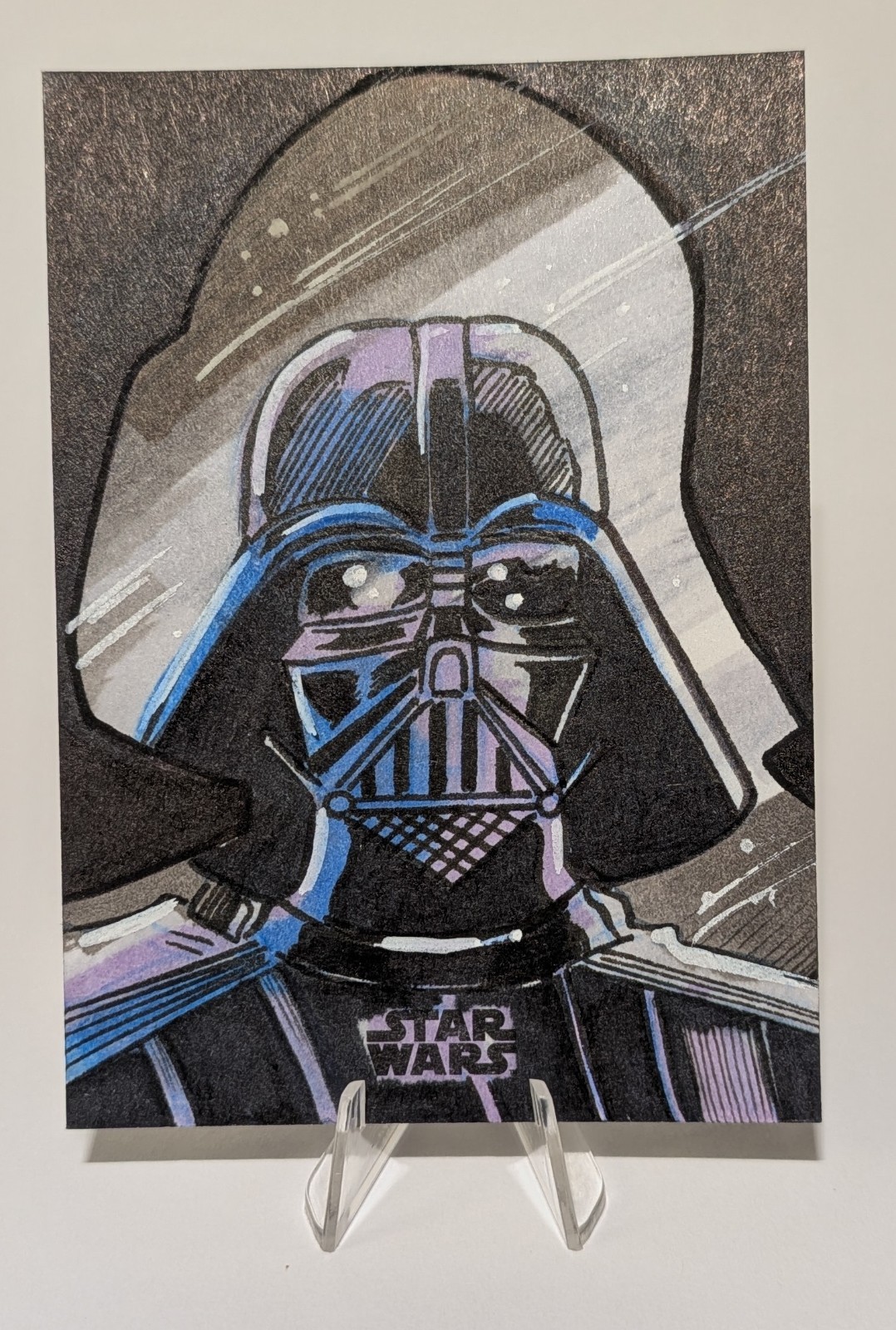 2024 Star Wars Chrome Galaxy Signature Sketch Card Darth Vader Erik Medina