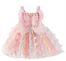 Girls Princess Tulle w Butterfly Wings Dress Party Gown Toddlers Sz. 2T- 3T