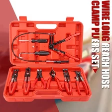 10Pc Hose Clamp Clip Remover Pliers Wire Long Reach Kit Fuel Oil Water Hose Tool