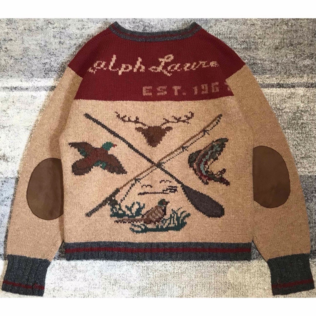 Vintage 1990s Ralph Lauren Country Knit Jacket Outer Women Size M Very Rare image 2