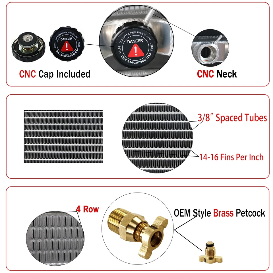 Radiador completo de aluminio de 3 filas para Volvo V70 C70 S70 1998-2004 2000 2,3 L 2,4 L L5 Foto 3 de 4