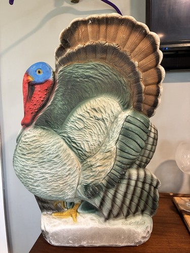 Vintage Don Featherstone Thanksgiving Turkey Blow Mold Union Products NO CORD