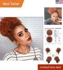Afro Puff Drawstring Ponytail With Clips In For Black Women Ginger Synthetic ...