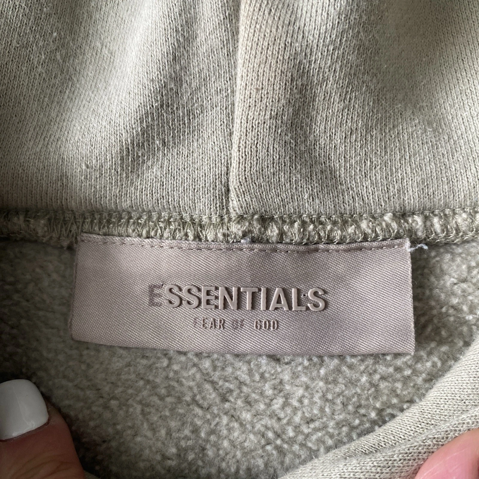 Felpa con cappuccio donna Essentials Fear Of God taglia S oversize verde chiaro