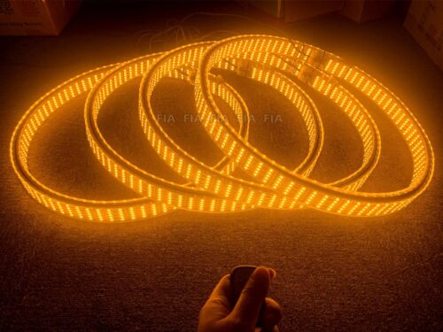 10Row 15.5'' Amber & White LEDs Heavy Metal Ring Wheel Rim Lights for Truck Car - Foto 5 di 8