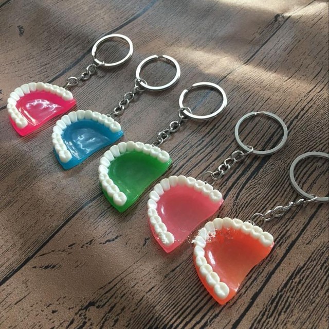 5pcs Teeth Model Keychain for Dentist Dental Gift Key Chain Ring Tooth