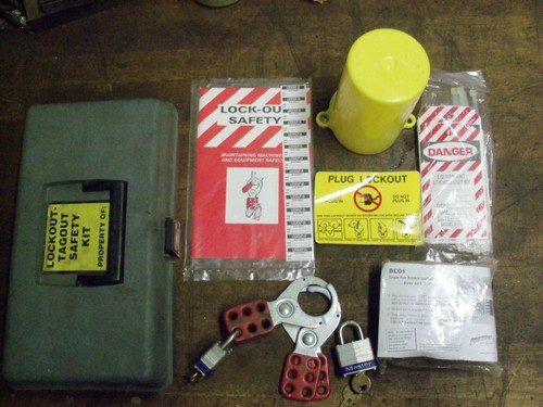 Lockout Tagout LOTO Safety Kit With Prinzing Brady Locks w/ carry box