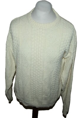ARAN SWEATER HERREN ZOPF 100% POLYACRYL Pullover eher Gr 52 63CM