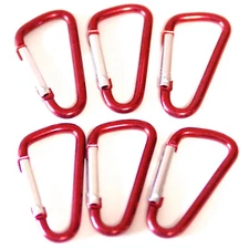 NEW 500pc RED CARABINER D-RING SPRING BELT CLIP KEY CHAIN 1-7/8" ALUMINUM HOOK