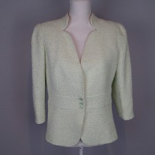 Blazer, chaqueta, 10 tweed ALGODÓN SEDA VERDE BLANCO R7 giorgio armani collezioni