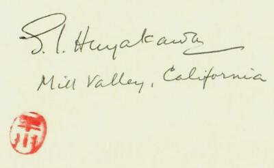 RARE!  California Senator'' S. I. Hayakawa Hand Written Letter on a 4X6 Card