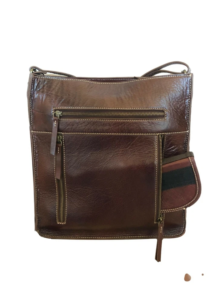 Bolsa carteiro de couro marrom escuro ARIAT transporte oculto - Imagem 4 de 4