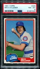 PSA 8 NM MINT 1981 TOPPS MICK KELLEHER #429 CUBS 67422 B141