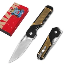 Kizer Militaw EDC Pocket Knife, 3.36'' 154CM Blade Camping Folding Knife V3634C1