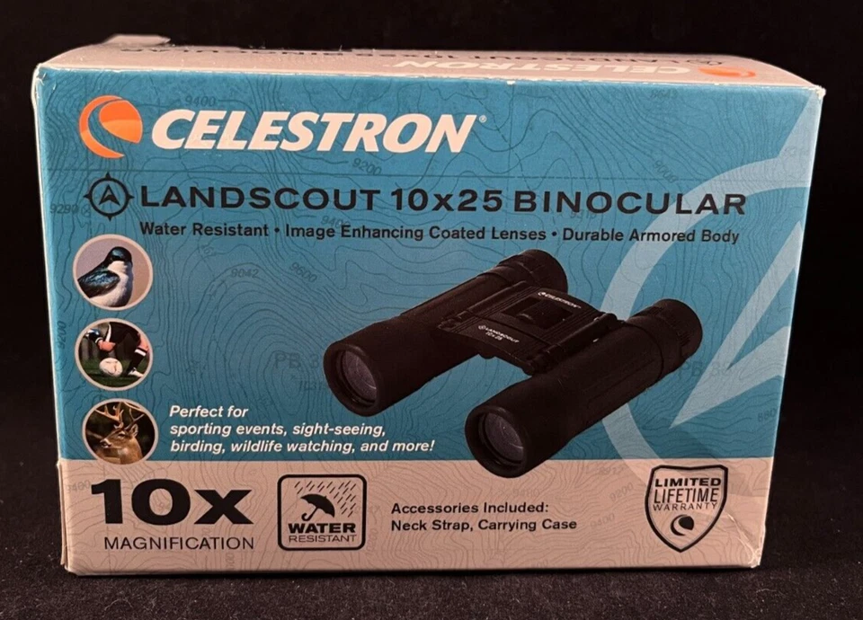 Celestron - LandScout 10x25 Binocular - Roof Prism - Black - w/ Carrying Case - Image 2 of 4
