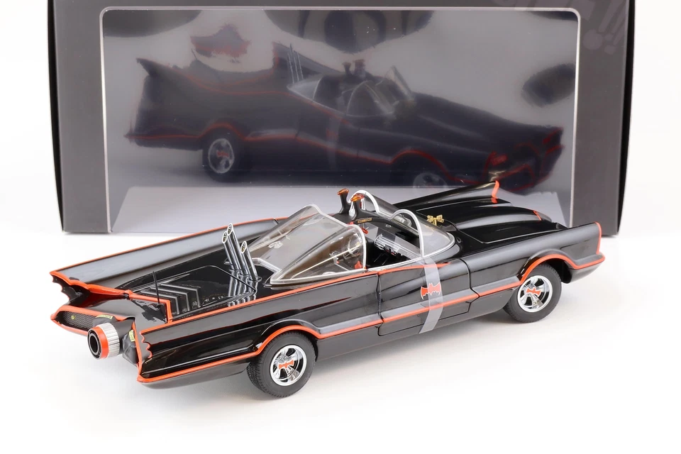 1:18 Hot Wheels Elite 1966 Batman TV Serie Batmobile Nero L7130 - Immagine 3 di 4