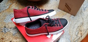 mens red and black converse