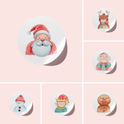 24 Pack Christmas Stickers: 5cm Perfect for Gift Packaging & Wrapping - image 1 of 4