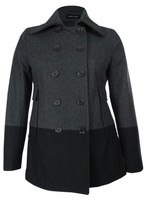 Nine West Women's Colorblocked Wool Blend Peacoat Nine West Women's Colorblocked Wool Blend Peacoat