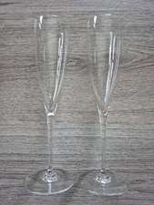 Lot Of 2 BACCARAT Dom Perignon Hand Blown Fluted Champagne Crystal Glasses