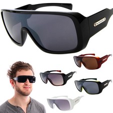 Retro Goggle Style Biohazard Large Shield Mens Celebrity Fashion Sunglasses