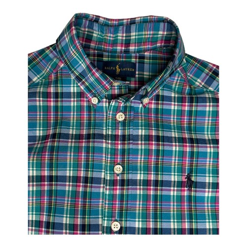 Ralph Lauren Boys Button Down Shirt Size 8 Small Plaid Long Sleeve - Picture 2 of 7