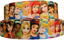 DISNEY PRINCESS RIBBON GROSGRAIN 25mm wide PER YARD Crafts Cake Decoration Bows