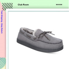 Club Room Mens Moccasin Slippers Grey Size Medium 8-9. 