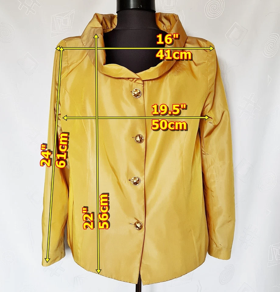 ALEMANIA-CHAQUETA BLAZER MUJER ESCADA AMARILLO SÓLIDO VINTAGE: EE. UU. 12/UE 40 Foto 2 de 4