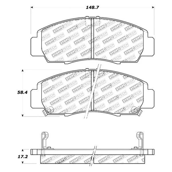 Pastillas de freno delanteras StopTech 308.07870 Street Performance para 03-11 Honda Accord Foto 3 de 4