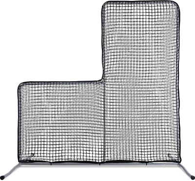 L Screen Baseball Pitching Protective Screen, 7X7FT Baseball Softball Pitcher Sa