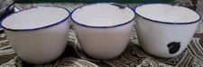 Vintage Ker Sweden Enameled Dishes or Cups Set Of 3 2.5"x3.75" See Description 