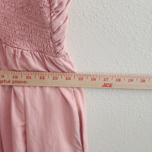 Free People Jumpsuit Womens XS Pink Balloon Smocked Jogger Kingston Cut Out Boho - Picture 13 of 17