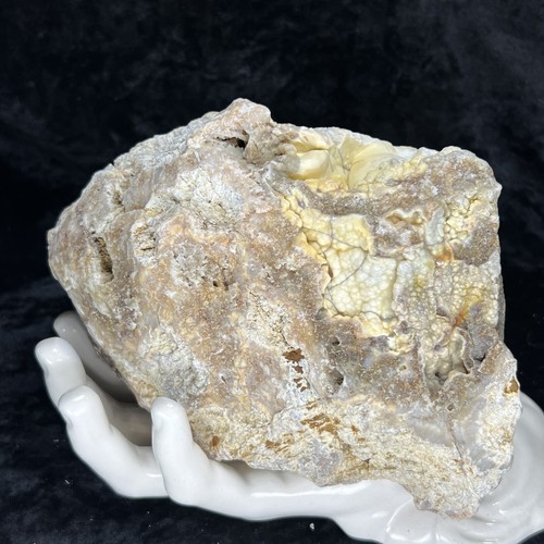 6” Unique Blue Botryoidal Chalcedony Agate Smoky Crystal Quartz Rough Lapidary - Picture 2 of 8
