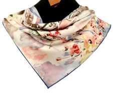26"x26"Hometown Print Pure Mulberry Twill Silk 14momme Scarf 65x65cm 4-4