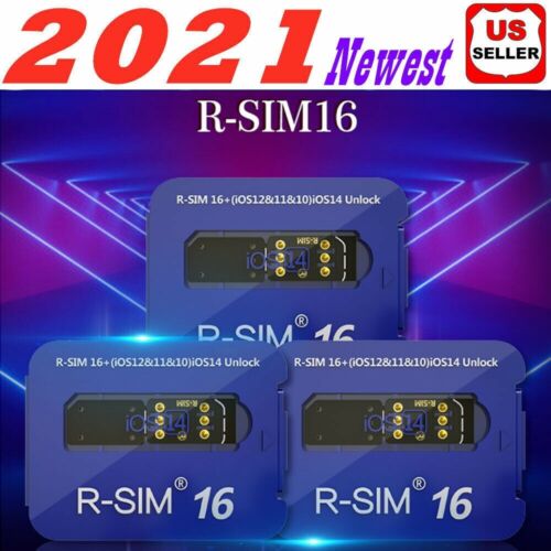 R-SIM16 Sim16 Nano Unlock RSIM Card for iPhone 12 Pro XS MAX XR X 8 7 iOS15 Lot - Afbeelding 1 van 8