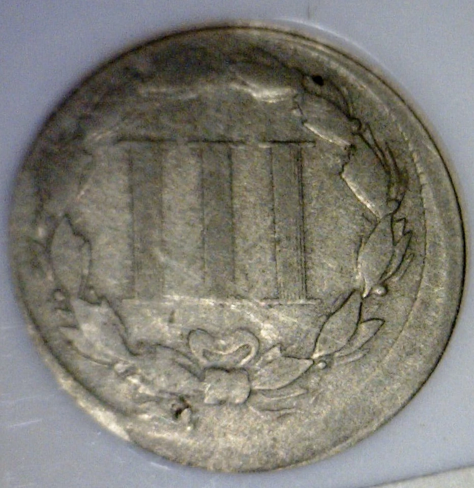 1874 ERROR NGC VG Off Center THREE CENT NICKEL Coin NICE EARLY O/C .03 Cent Pc. - Image 4 of 4