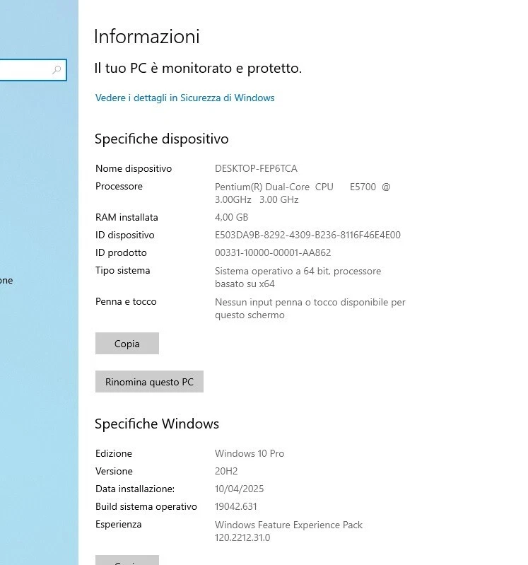 PC DESKTOP INTEL UFFICIO CASA DUAL CORE 4GB 1TB - Immagine 3 di 4
