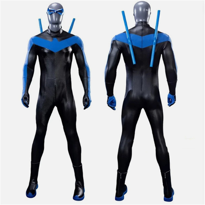 Nightwing Dick Grayson Robin Cosplay Costume Men Bodysuit Jumpsuit Halloween Set