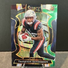 2025 Panini Select - Concourse TreVeyon Henderson Black & Green Shock Prizm (RC)